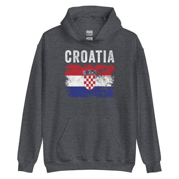 Croatia Flag Distressed - Croatian Flag Hoodie