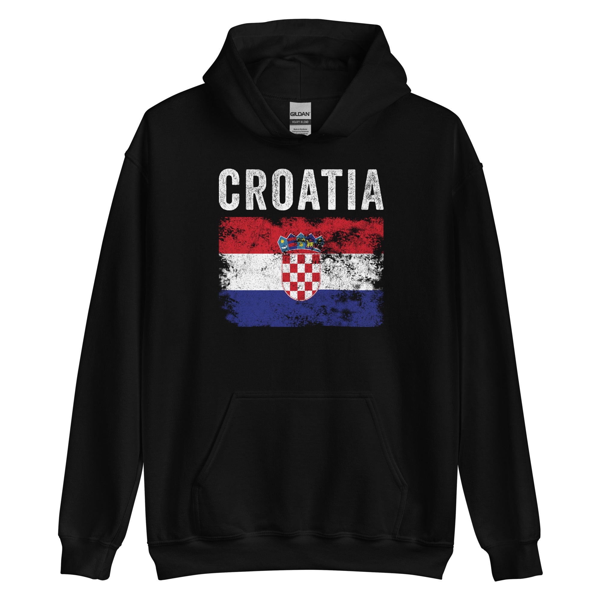 Croatia Flag Distressed - Croatian Flag Hoodie