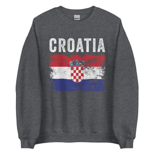 Croatia Flag Distressed - Croatian Flag Sweatshirt