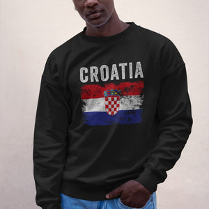 Croatia Flag Distressed - Croatian Flag Sweatshirt