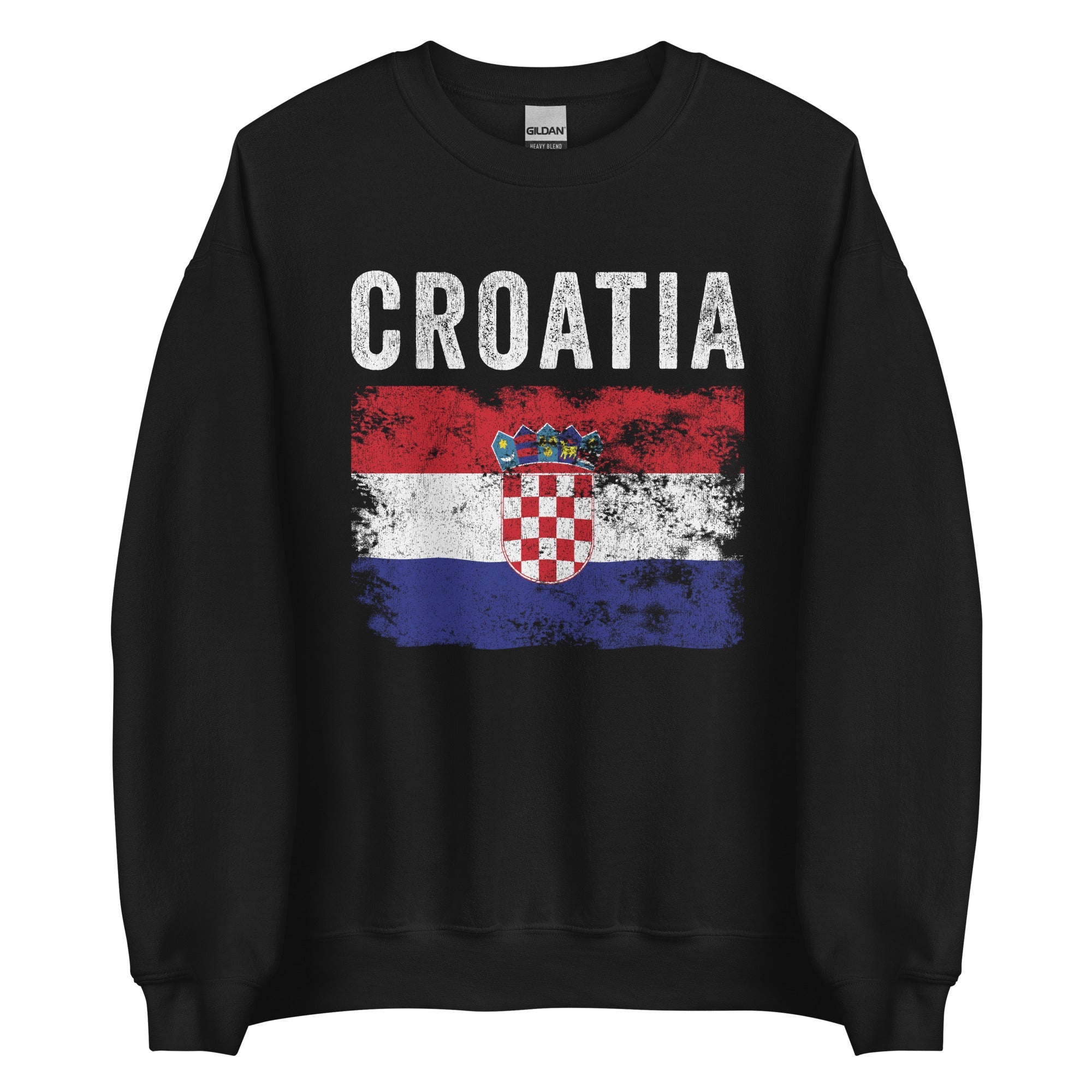 Croatia Flag Distressed - Croatian Flag Sweatshirt