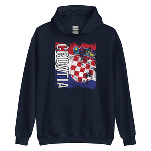 Croatia Flag - Distressed Flag Hoodie