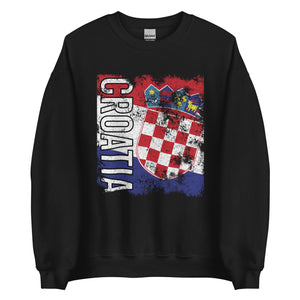 Croatia Flag - Distressed Flag Sweatshirt