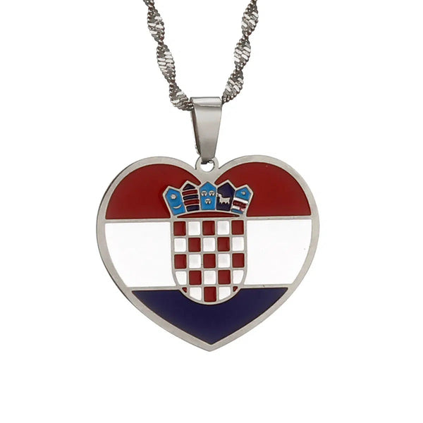 Croatia Flag Necklace