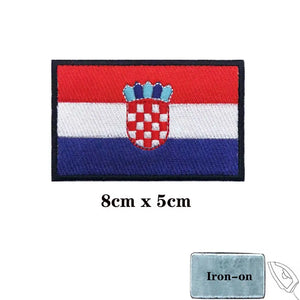 Croatia Flag Patch - Iron On/Hook & Loop Patch