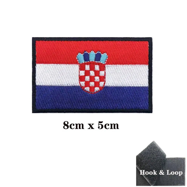 Croatia Flag Patch - Iron On/Hook & Loop Patch