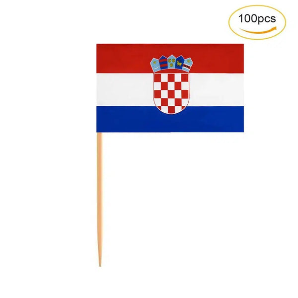 Croatia Flag Toothpicks - Cupcake Toppers (100Pcs)