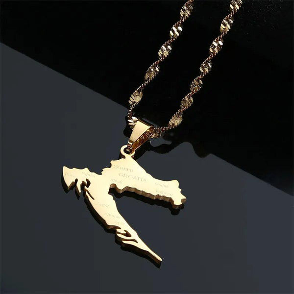 Croatia Map Necklace