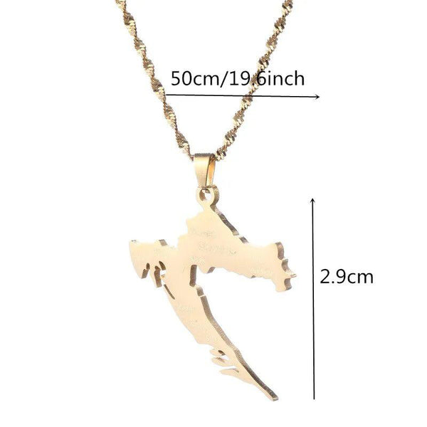 Croatia Map Necklace