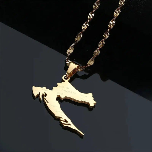 Croatia Map Necklace