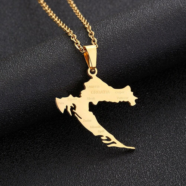 Croatia Map Necklace