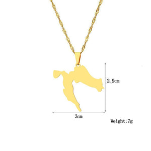 Croatia Map Necklace