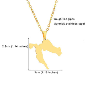 Croatia Map Necklace