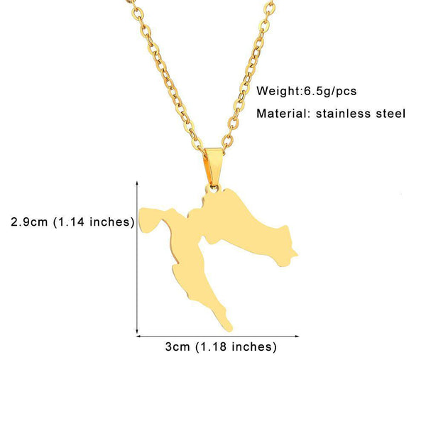 Croatia Map Necklace