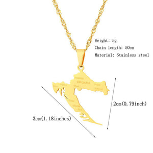 Croatia Map Necklace