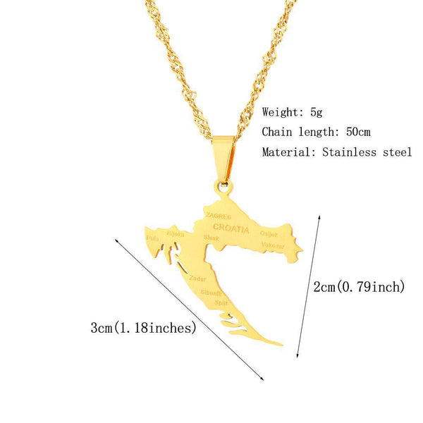 Croatia Map Necklace