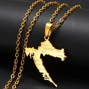 Croatia Map Necklace