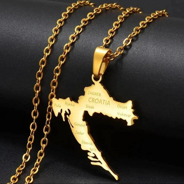 Croatia Map Necklace