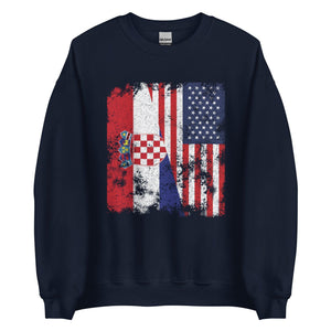 Croatia USA Flag - Half American Sweatshirt