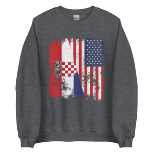 Croatia USA Flag - Half American Sweatshirt