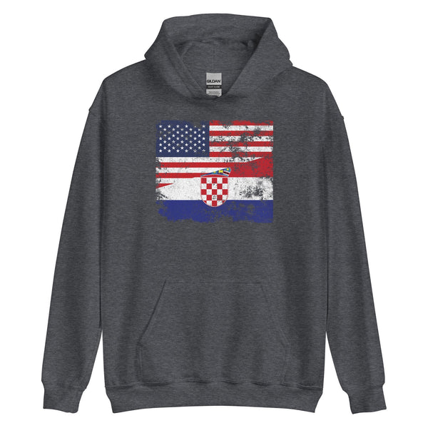 Croatia USA Flag Hoodie