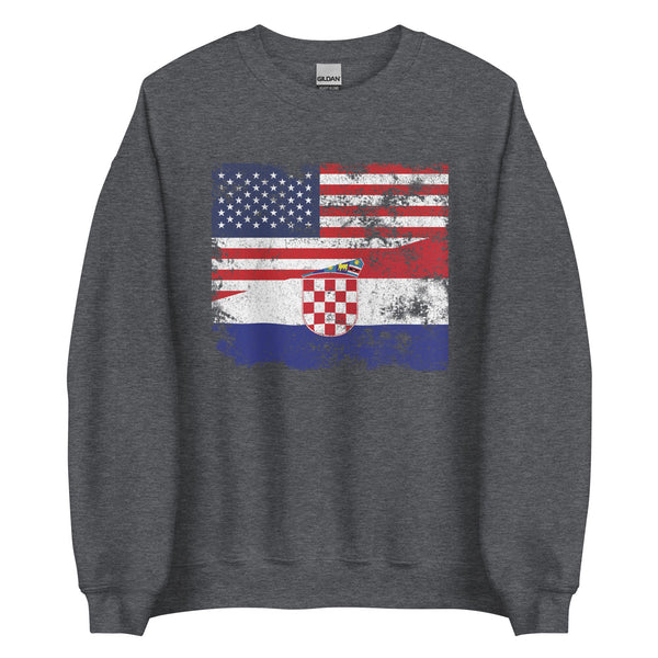 Croatia USA Flag Sweatshirt