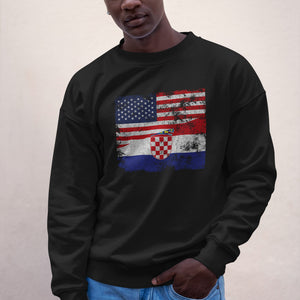 Croatia USA Flag Sweatshirt