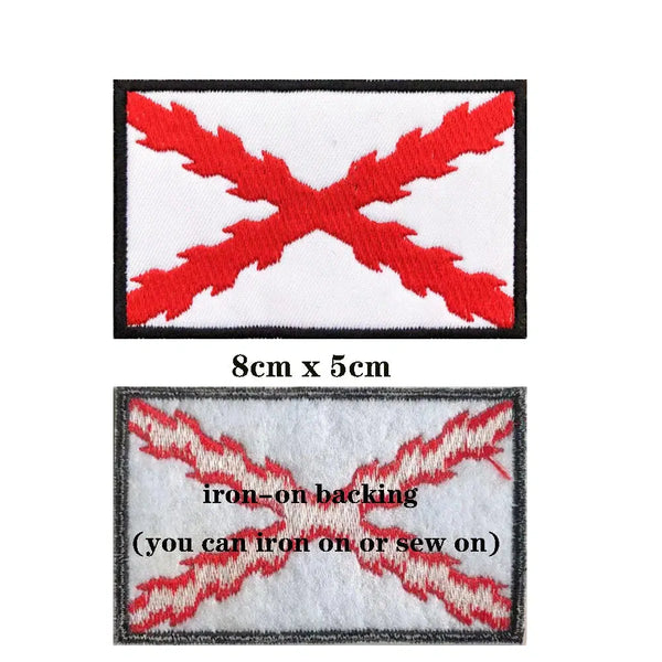 Cross of Burgundy Flag Patch - Iron On/Hook & Loop Patch