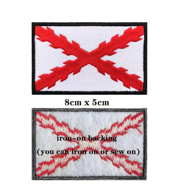 Cross of Burgundy Flag Patch - Iron On/Hook & Loop Patch