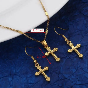 Crucifix Necklace & Earrings