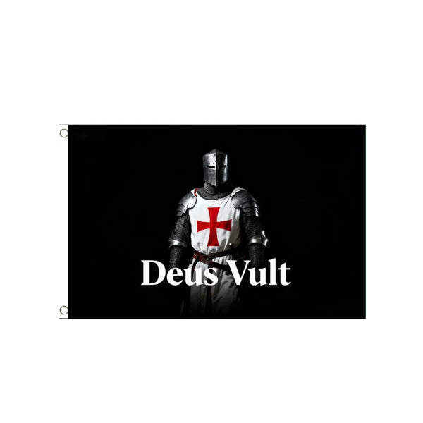 Crusader Flag – Deus Vult Knights Templar Flag - 90x150cm(3x5ft) - 60x90cm(2x3ft)