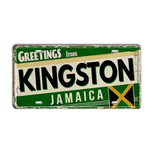 Cuba, Bahamas, Jamaica & Dominican Flag License Plate Collection