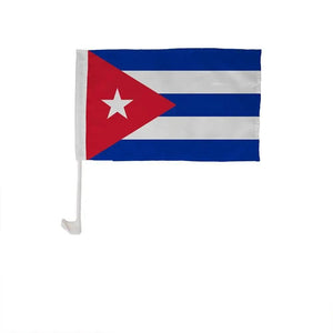 Cuba Car Flag with Window Clip and Pole - Flag for Car Window
