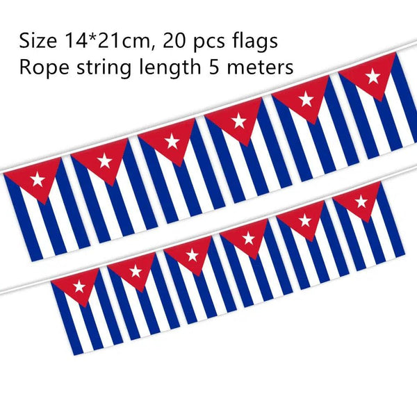 Cuba Flag Bunting Banner - 20Pcs