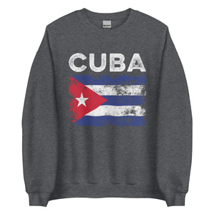 Cuba Flag Distressed - Cuban Flag Sweatshirt