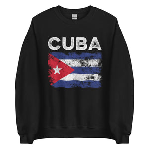 Cuba Flag Distressed - Cuban Flag Sweatshirt