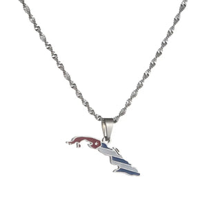 Cuba Flag Map Necklace