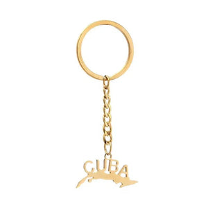 Cuba Map Keychain