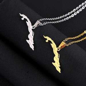 Cuba Map Necklace