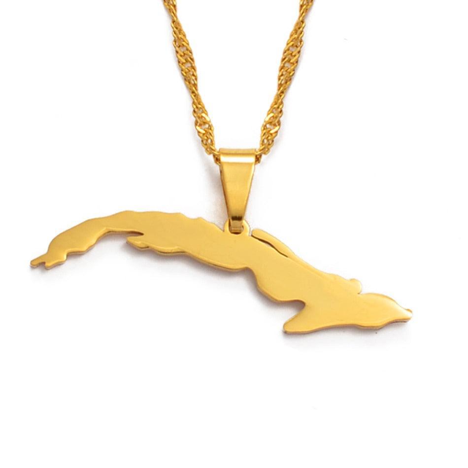 Cuba Map Necklace