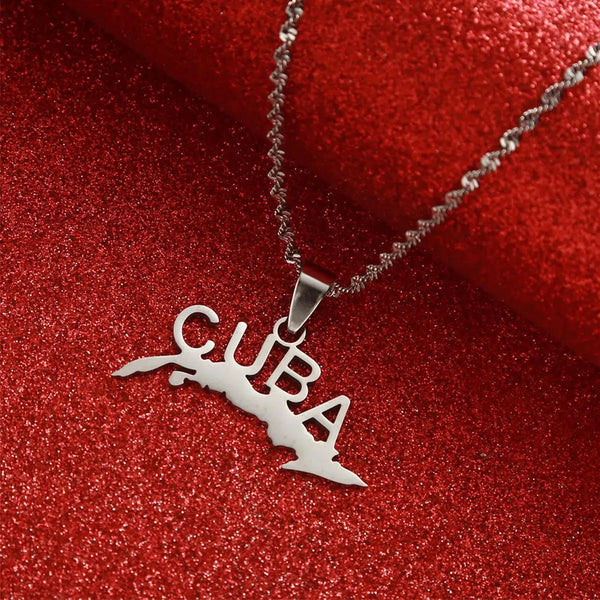 Cuba Map Necklace