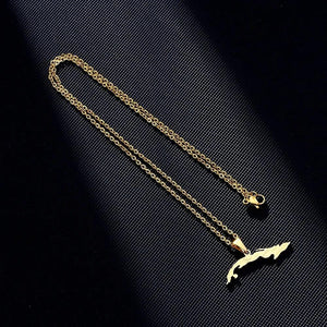Cuba Map Necklace