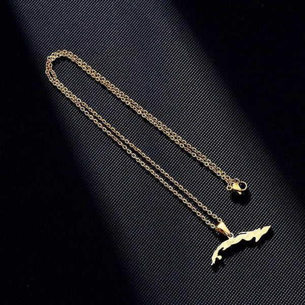 Cuba Map Necklace