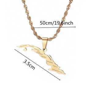 Cuba Map Necklace