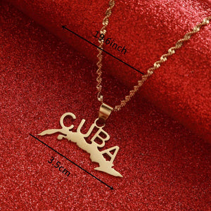 Cuba Map Necklace