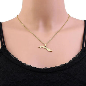 Cuba Map Necklace