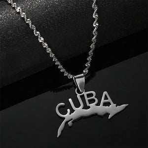 Cuba Map Necklace