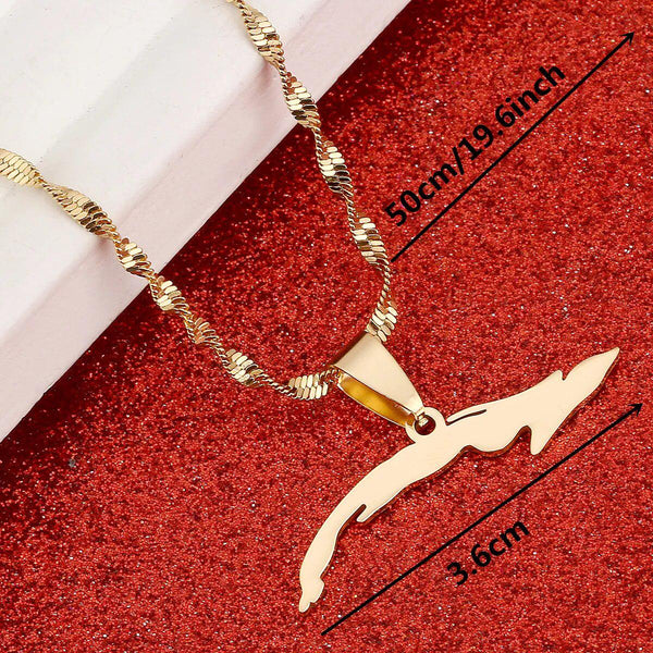 Cuba Map Necklace