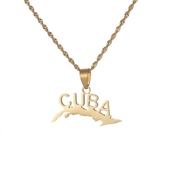 Cuba Map Necklace