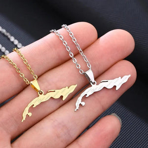 Cuba Map Necklace